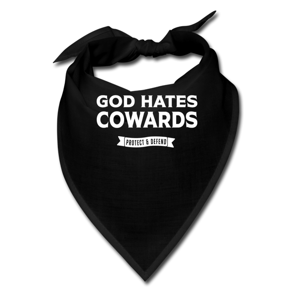 God Hates Cowards Bandana - black